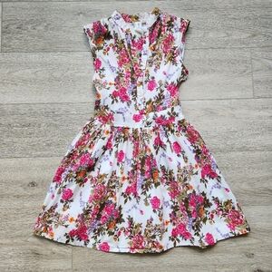 Seven Tough Floral Dress Womens Small Pink White Cottagecore Boho Summer